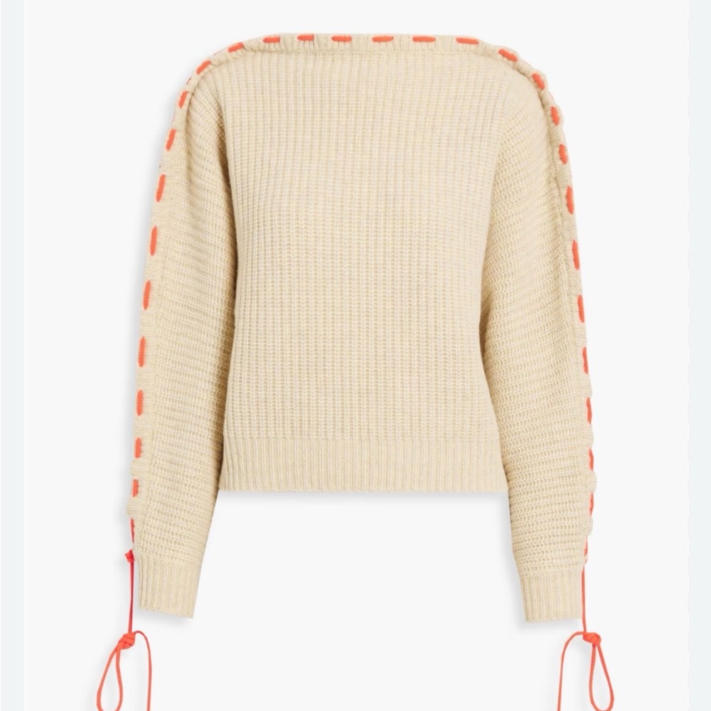 Victoria Beckham Sweater with Red  Cord Trim.